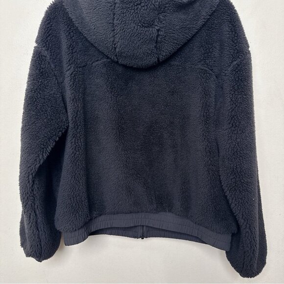 Zella Womens Medium Faux Fur Sherpa Jacket In Black Color - Picture 14 of 15